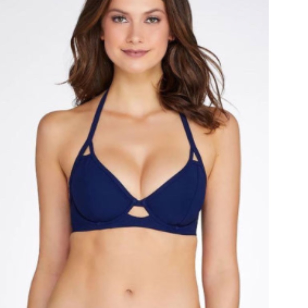 Miss mandalay navy icon halter bikini top 36 D 36D